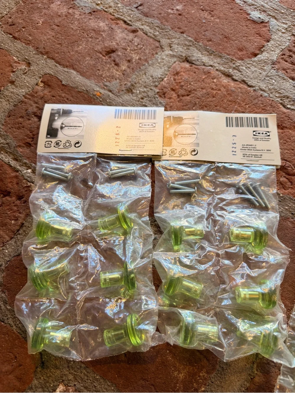 IKEA Lime Green Cabinet Pull Handles - Pack of Metal Drawer Pulls